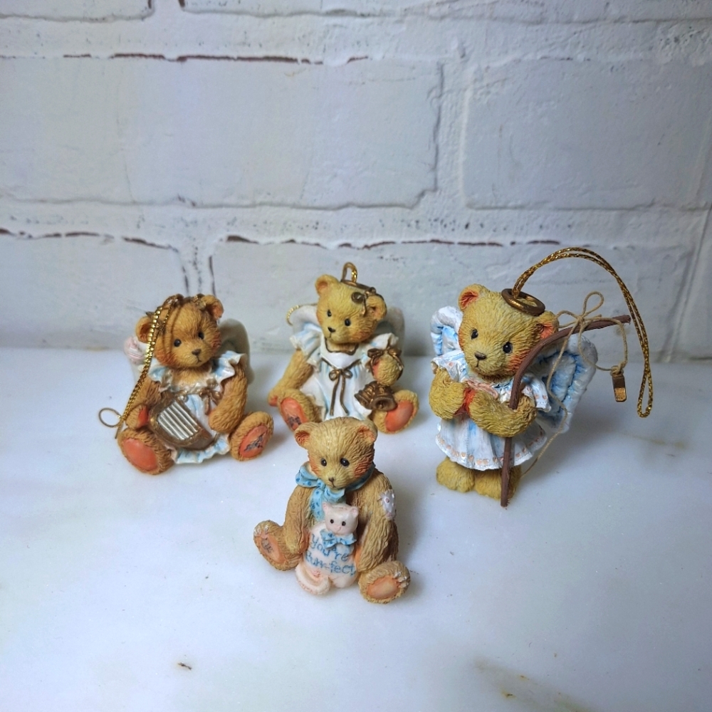 Bundle Of Vintage Priscilla Hillman Teddy Christmas Ornaments From The 90s